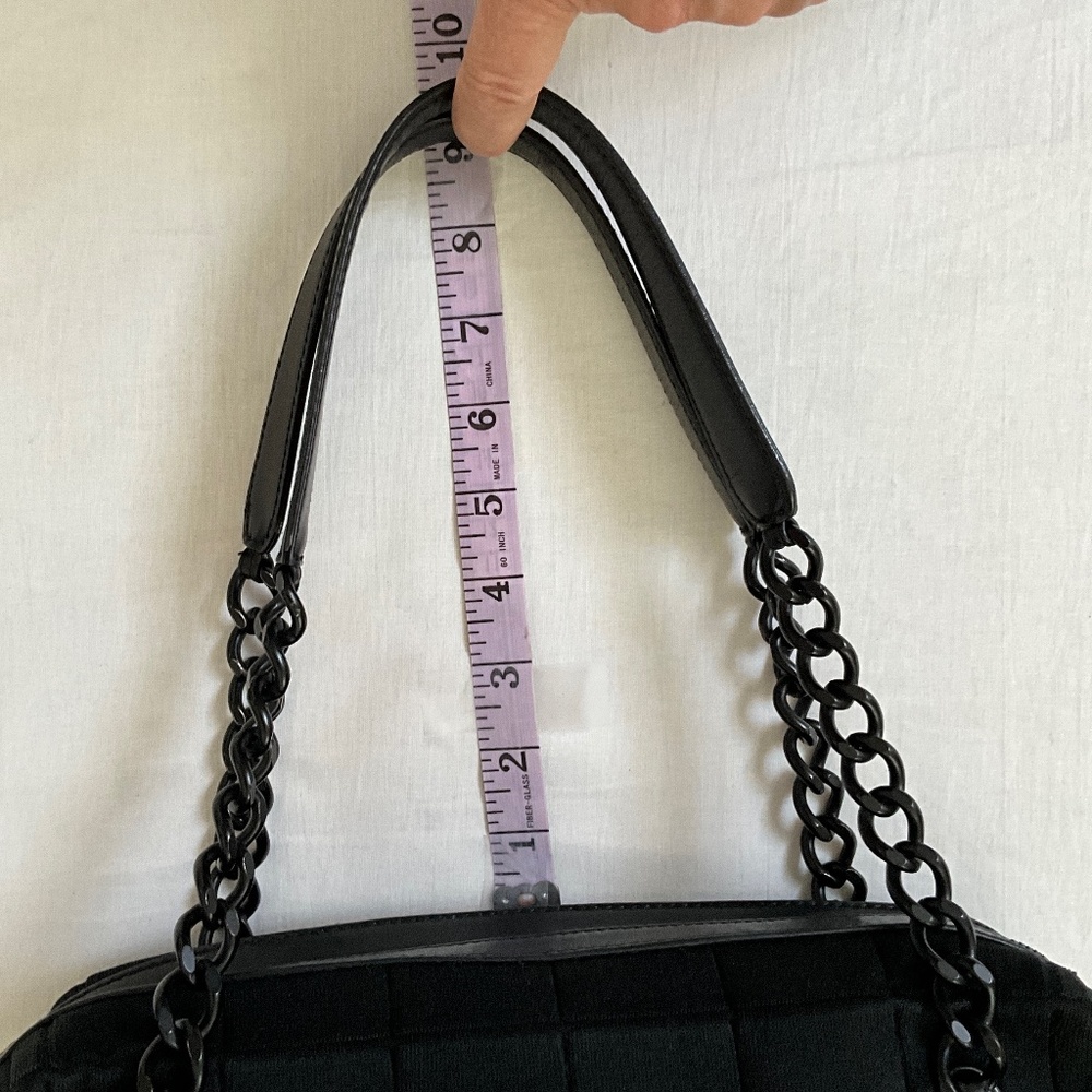 CHANEL Vintage Jersey Square Quilt Shoulder Tote Black - Picture 11 of 15